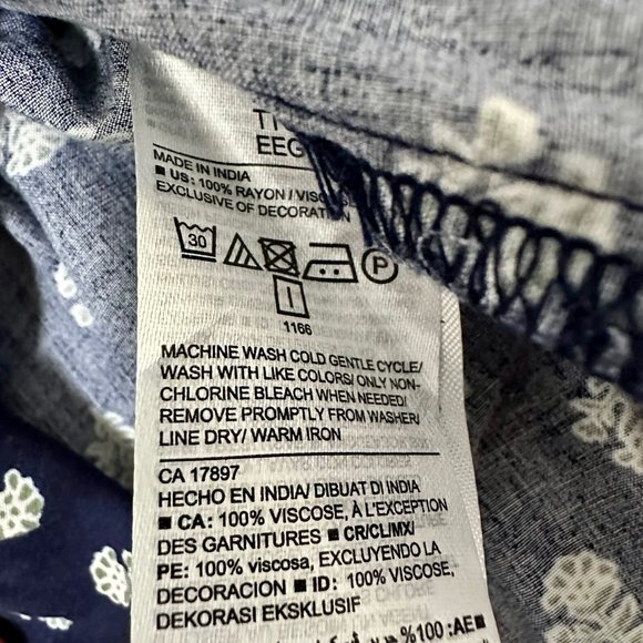 NWOT Old Navy Blue & Green Floral Print Empire Tassel Dress (Size: XXL) - Picture 11 of 12